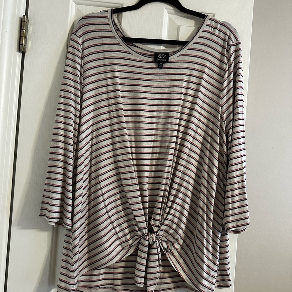 Striped Knot-Front Top